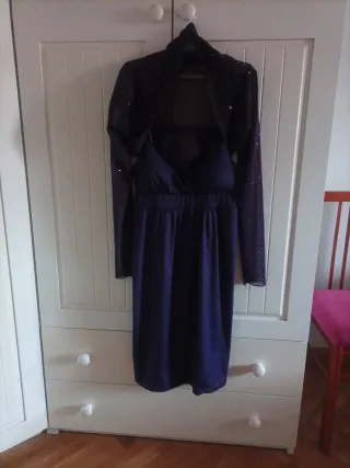 Vestido fiesta morado con chaqueta