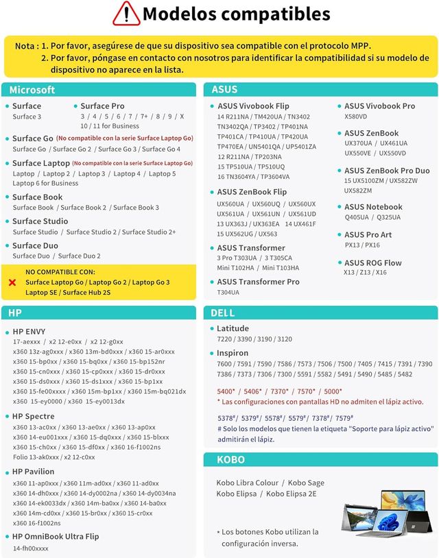 Metapen M2 Stylus Pen Lápiz para Surface Pro 10/X