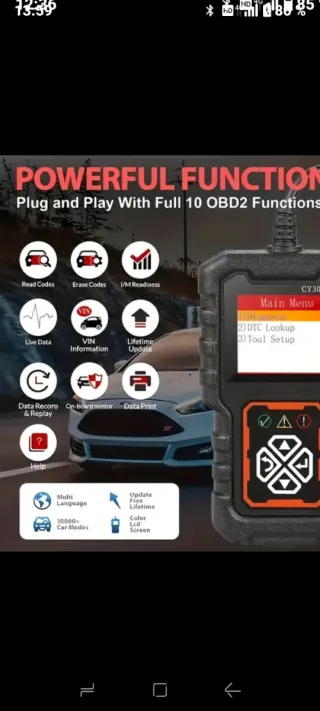 Escáner diagnóstico para coche OBD2 CY3001 2025