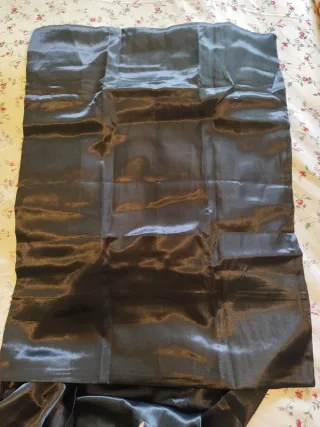 NUEVAS!2 Fundas negro satinado para Almohada/Cojín