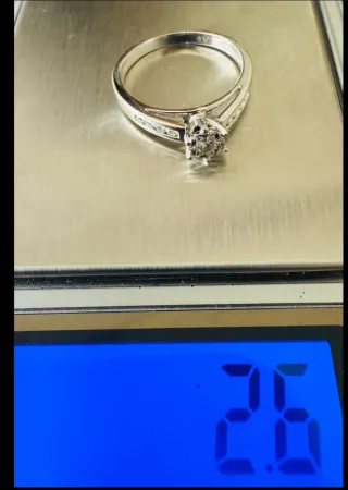 Anillo Oro Blanco 18K Diamantes 0.19ct