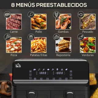 Freidora Doble 8L 2500W 8 Programas