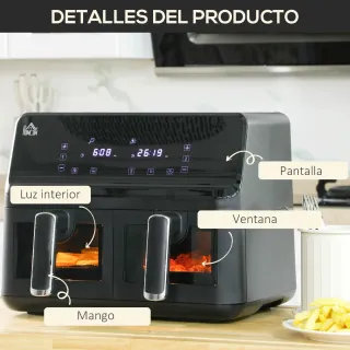 Freidora Doble 8L 2500W 8 Programas