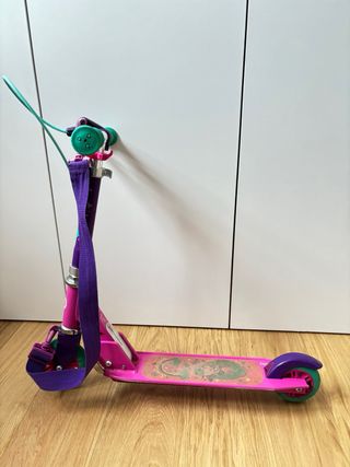 Patinete infantil plegable rosa y morado