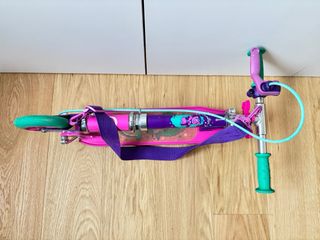 Patinete infantil plegable rosa y morado