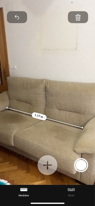 Sofá biplaza beige tela