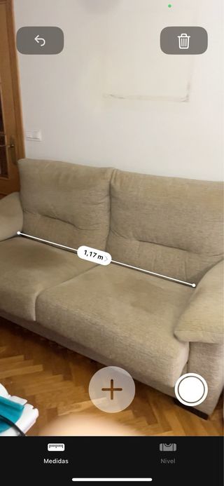 Sofá biplaza beige tela