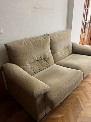 Sofá biplaza beige tela