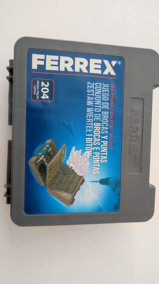 Juego de brocas y puntas Ferrex 204 piezas