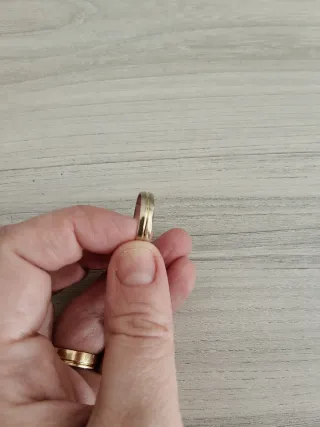 Anillo dorado y plateado