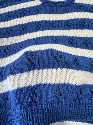 Jersey Lana Hecho a Mano Talla S-M Azul