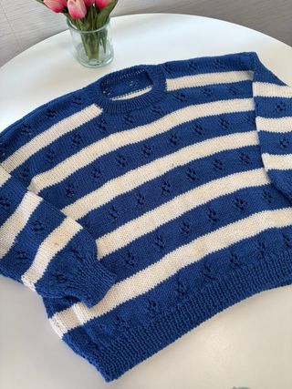 Jersey Lana Hecho a Mano Talla S-M Azul