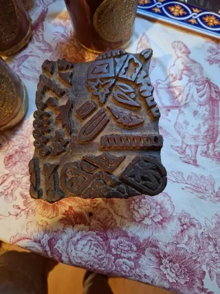 Sello antiguo madera hecho a mano