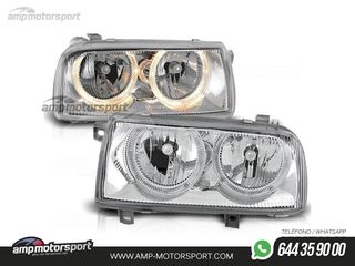 FAROS DELANTEROS OJOS DE ANGEL PARA VOLKSWAGEN VENTO