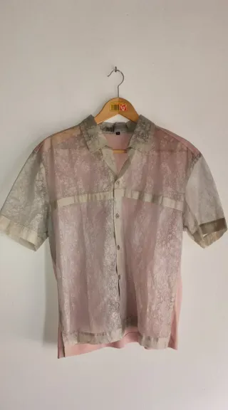 Camisa de fiesta en algodón y fibra de papel