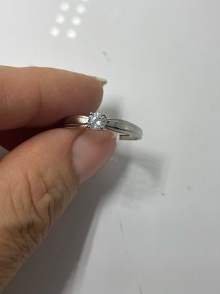 Anillo solitario plata talla 17.3 mm