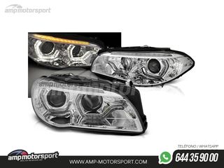 FAROS DELANTEROS OJOS DE ANGEL 3D U PARA BMW SERIE 5 F10 / F11 2010-2013