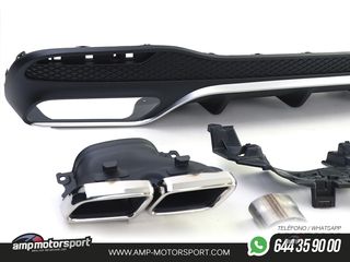 DIFUSOR TRASERO MERCEDES GLS X166 15-19 + COLAS CROMO