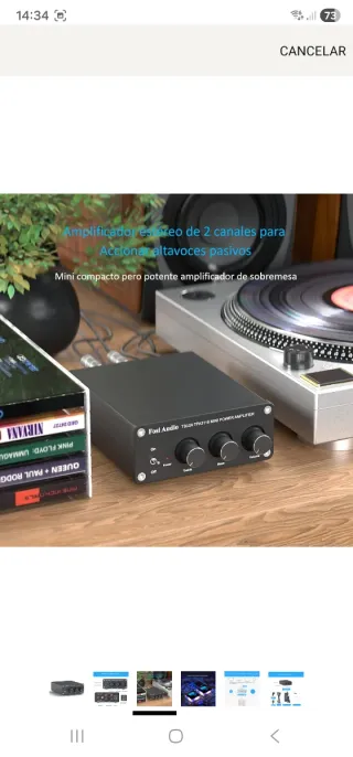 Amplificador de sonido Fosi Audio negro