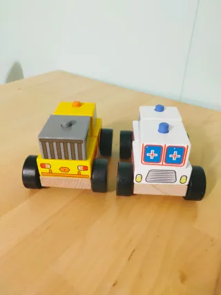 Lote 2 coches puzzle madera Playtive