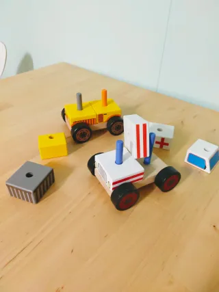 Lote 2 coches puzzle madera Playtive