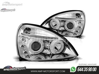 FAROS DELANTEROS OJOS DE ANGEL PARA RENAULT CLIO