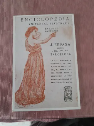 Postal antigua Enciclopedia Espasa 1950s