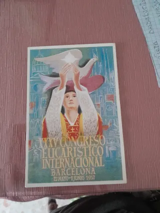 Postal XXXV Congreso Eucarístico Barcelona 1952
