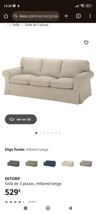 VENTA URGE!! Sofás Ikea Ektorp Beige Tela
