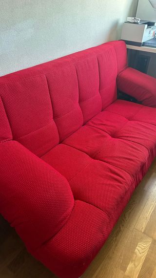 Sofá Cama Rojo Tela