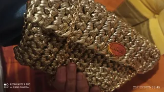 Bolso fiesta tejido dorado