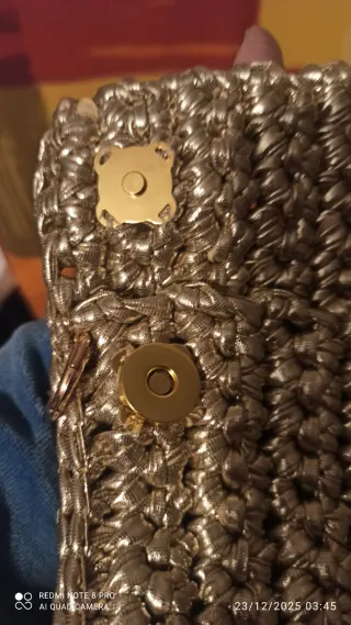 Bolso fiesta tejido dorado