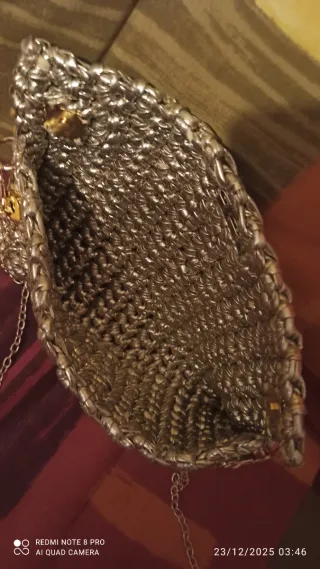 Bolso fiesta tejido dorado