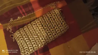 Bolso fiesta tejido dorado