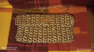 Bolso fiesta tejido dorado