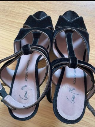 Sandalias Adolfo Domínguez Terciopelo Negro