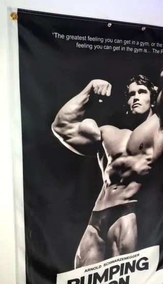 Bandera XXL Pumping Iron Arnold Schwarzenegger