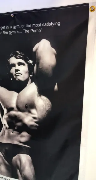 Bandera XXL Pumping Iron Arnold Schwarzenegger