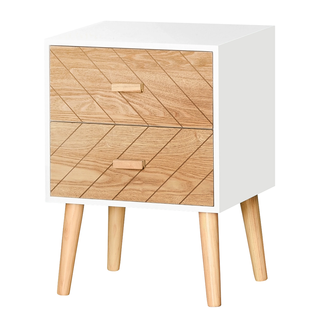 Mesita de Noche Madera con 2 Cajones 40x30x55,5cm