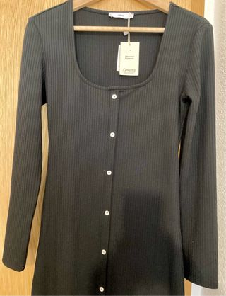 Vestido Mango Negro Largo Talla M