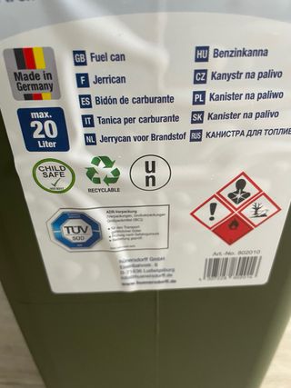 x2 Bidones Gasolina 20L (Homologado - ADR)