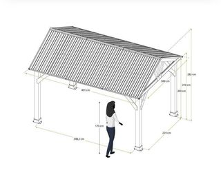 Cenador de madera Fénix 300x401x282 cm
