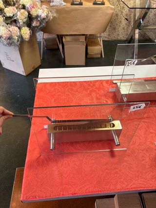 Chimenea decorativa cristal y metal