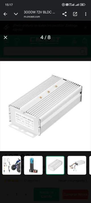 Kit Motor Eléctrico 3000W 72V BLDC