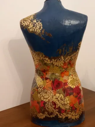 2 Busti Cartapesta Decoupage Decorati