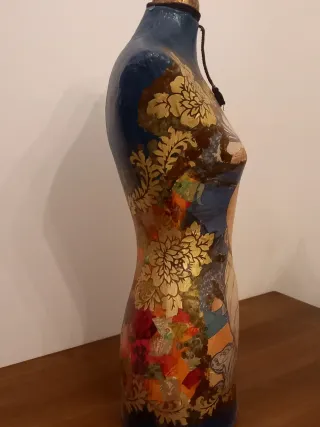 2 Busti Cartapesta Decoupage Decorati