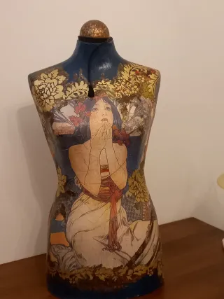 2 Busti Cartapesta Decoupage Decorati