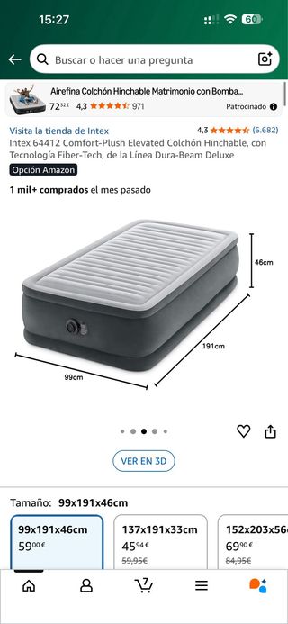 Colchón Hinchable Intex 99x191x46