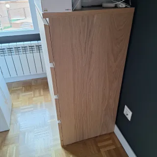 Cómoda IKEA Malm 4 cajones roble tinte blanco