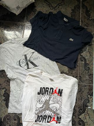 Pack 3 Camisetas Mujer CK, Jordan, Lacoste